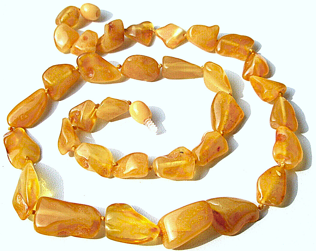 Genuine Baltic Amber Necklace Polished Egg Yolk Butterscotch 51 cm – 20 inch