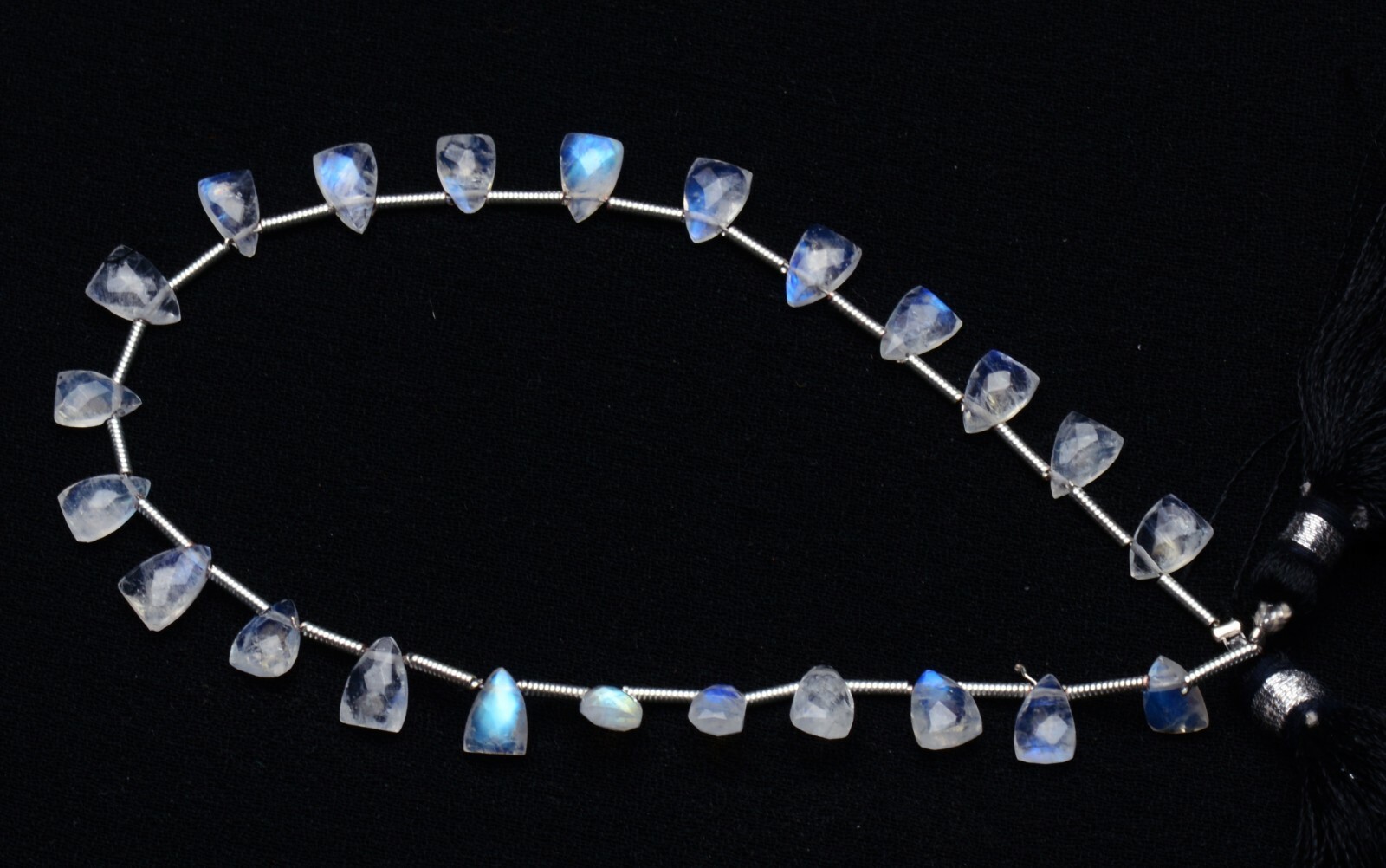 Blue Fire Rainbow Moonstone 7x5mm Size Faceted Fancy Shape Briolette Beads 8.5″