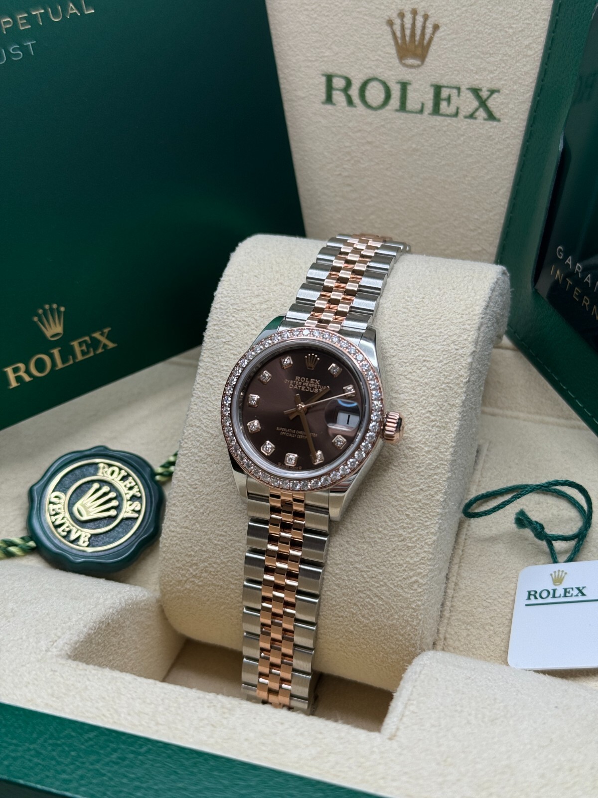 Rolex Lady-Datejust NEW 2024 Chocolate Diamond Dial 279381RBR Jubilee Bracelet