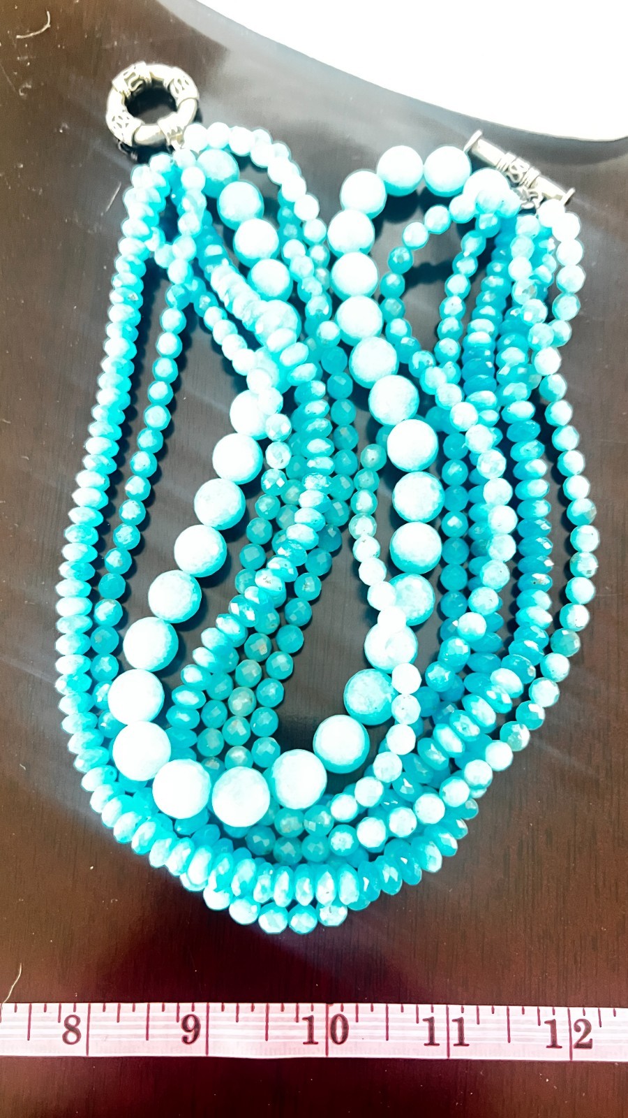 Turquois Necklace Multi-Strand Bead Necklace 18″. Vintage .Never Worn