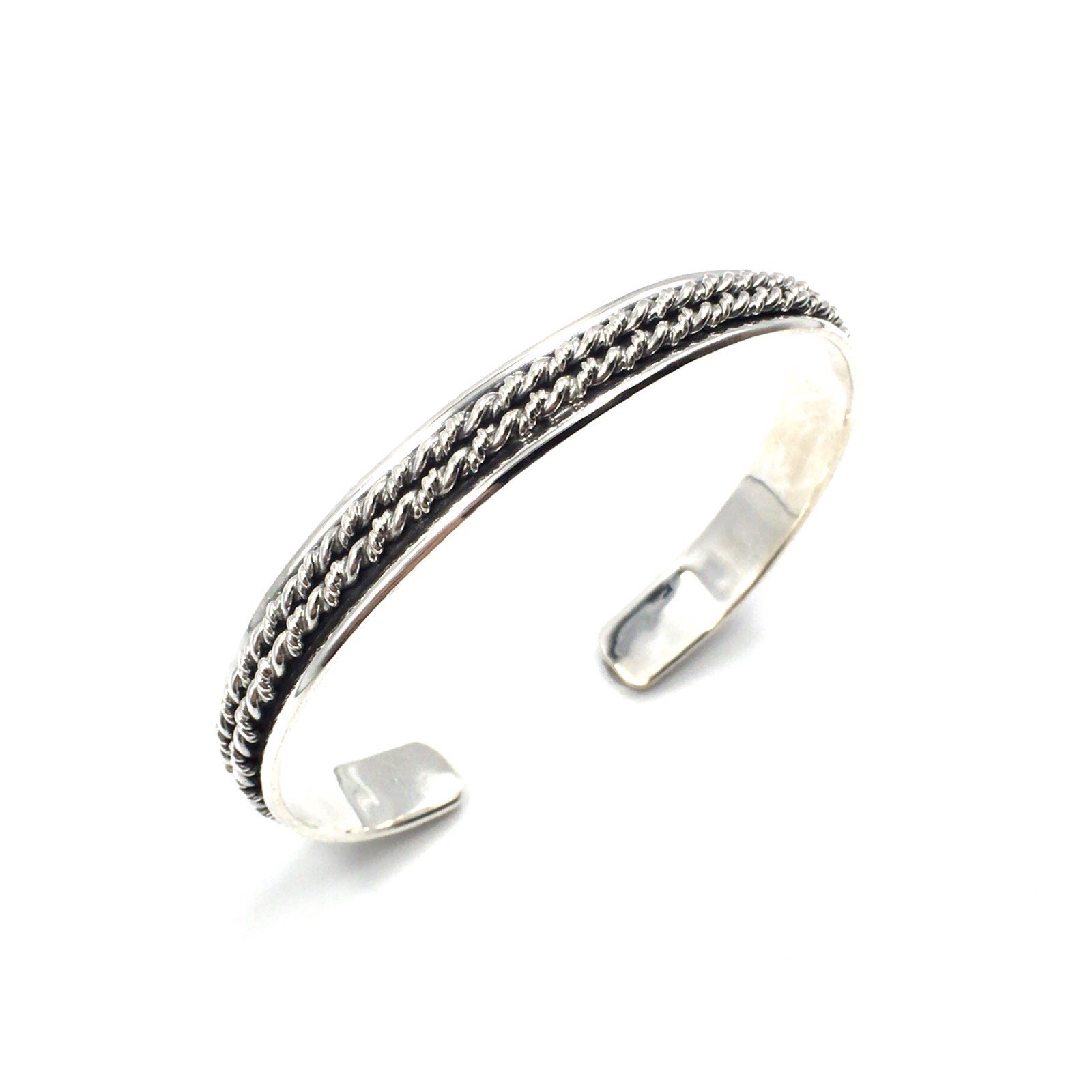 Modern Bangle Solid 925 Sterling Silver Bracelet Unisex Bangle 8mm Jewellery
