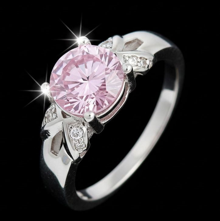 RARE 5.00 Ct Certified Round Shape Natural Pink Diamond Ring White Gold Finish