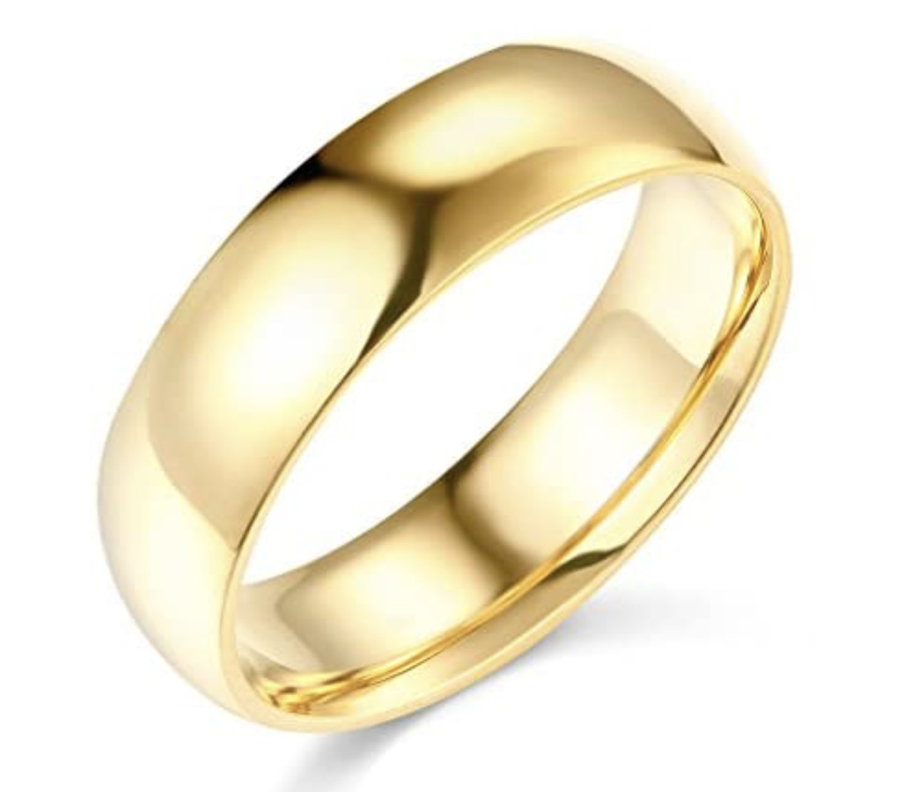 Solid Real 14K Yellow Gold Wedding Anniversary Band Ring Regular Fit Mens Womens