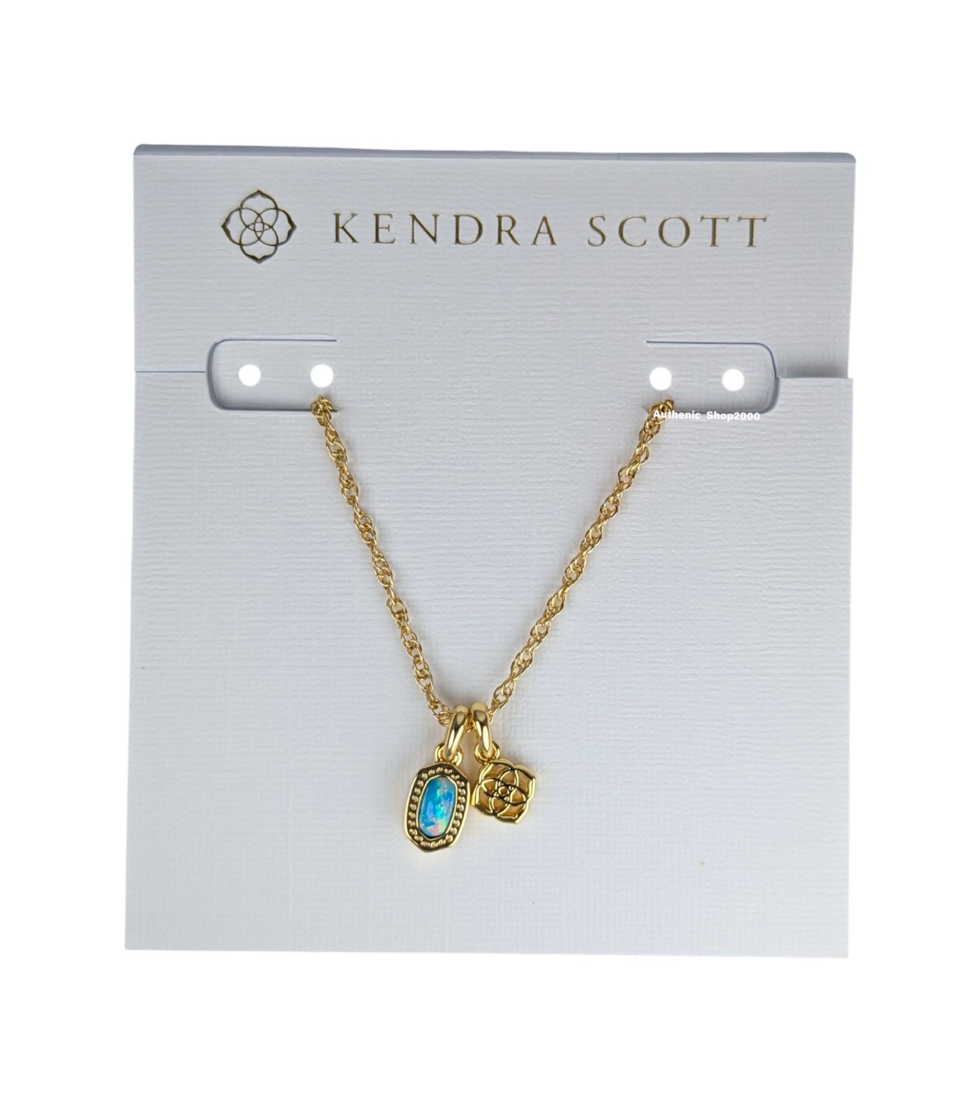 NEW 100% Authentic KENDRA SCOTT Blue Lab Opal Mini Elisa Dira Gold Necklace