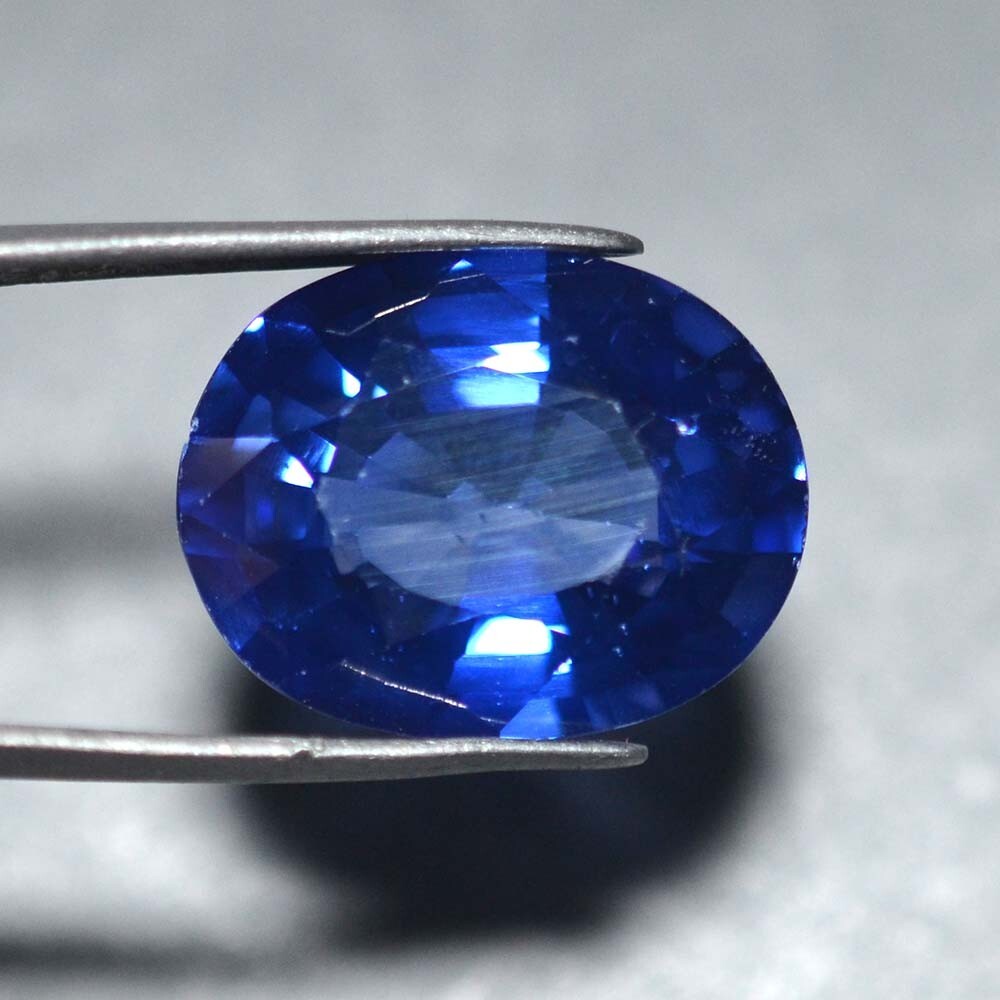 19.45 Ct 18×14.2 MM Ceylon Blue Sapphire Lab Created Corundum VDO BA8402