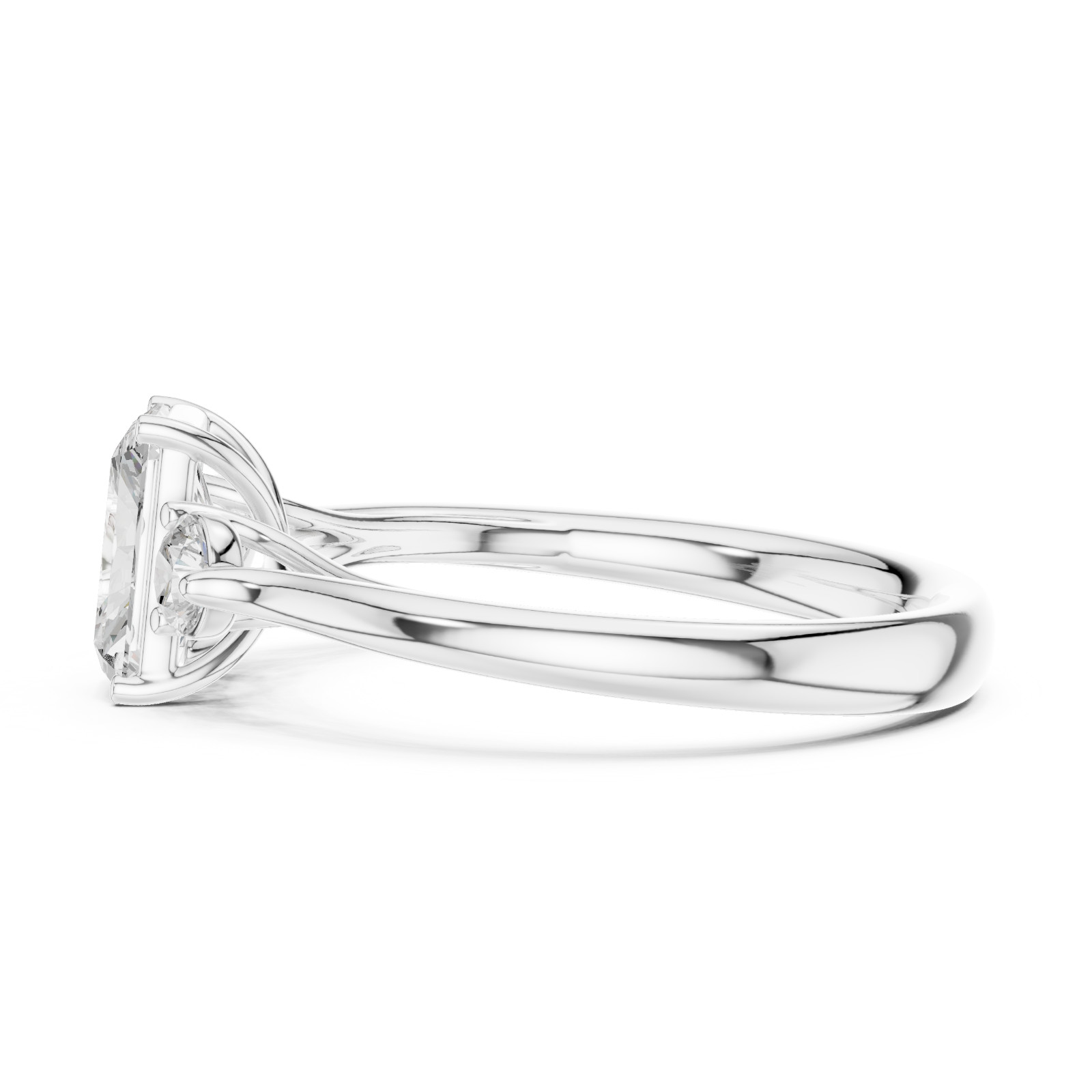 Radiant Certified 1.2 Ct Lab Grown Diamond Wedding Proposal Ring 14K Gold Over