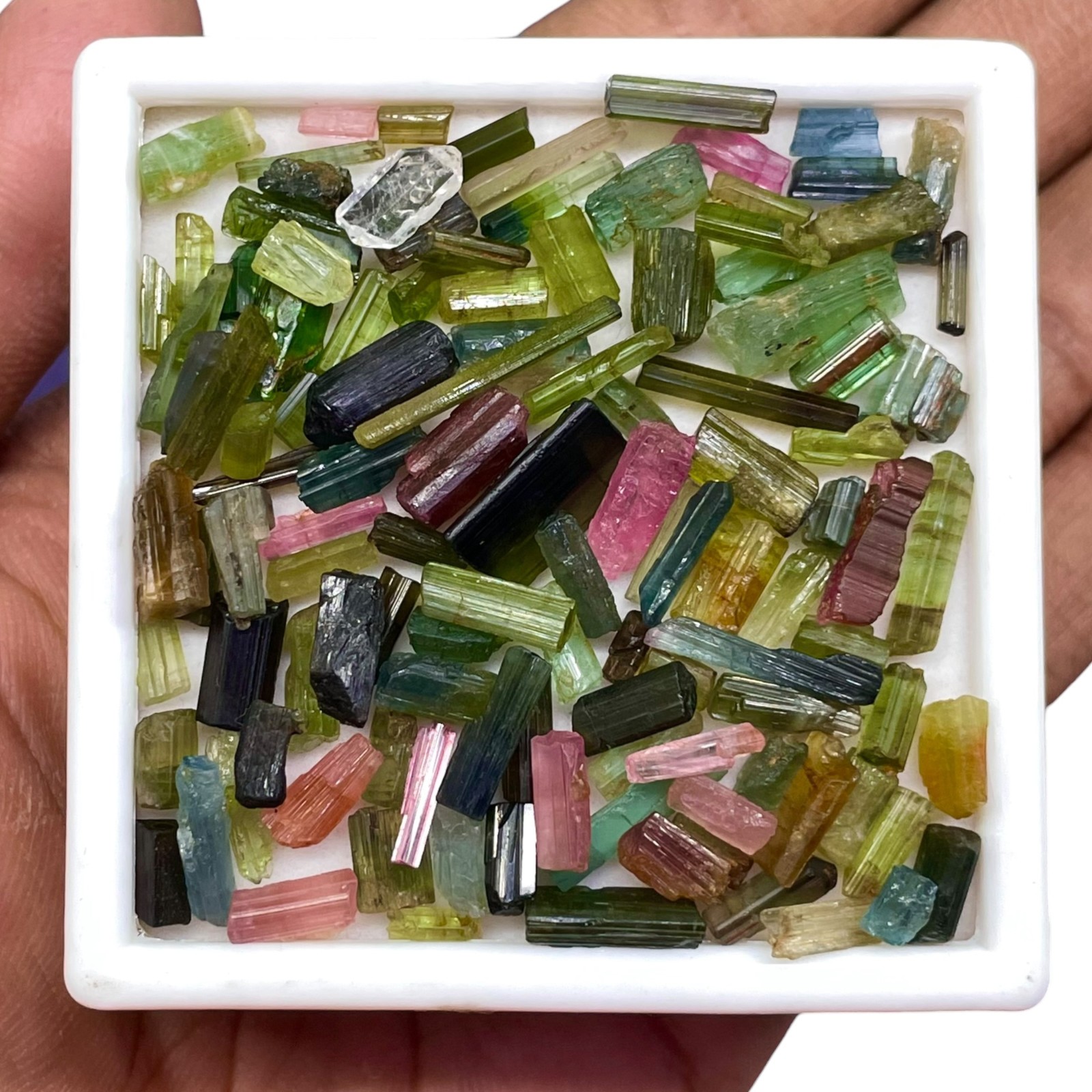 116 Pcs Natural Tourmaline 5-19mm Multi Color Rough Stick Loose Gemstones Lot