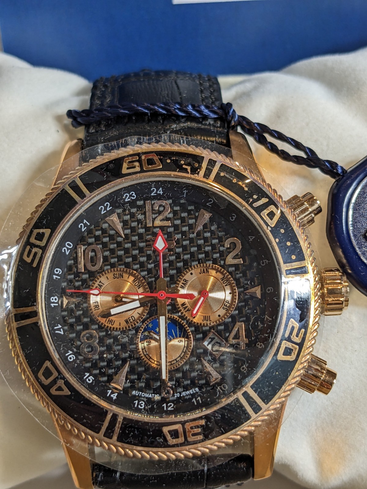 32 Degrees Chronograph TIMEPIECE ! SELF WIND AUTOMATIC NEW IN BOX ROSE GOLD