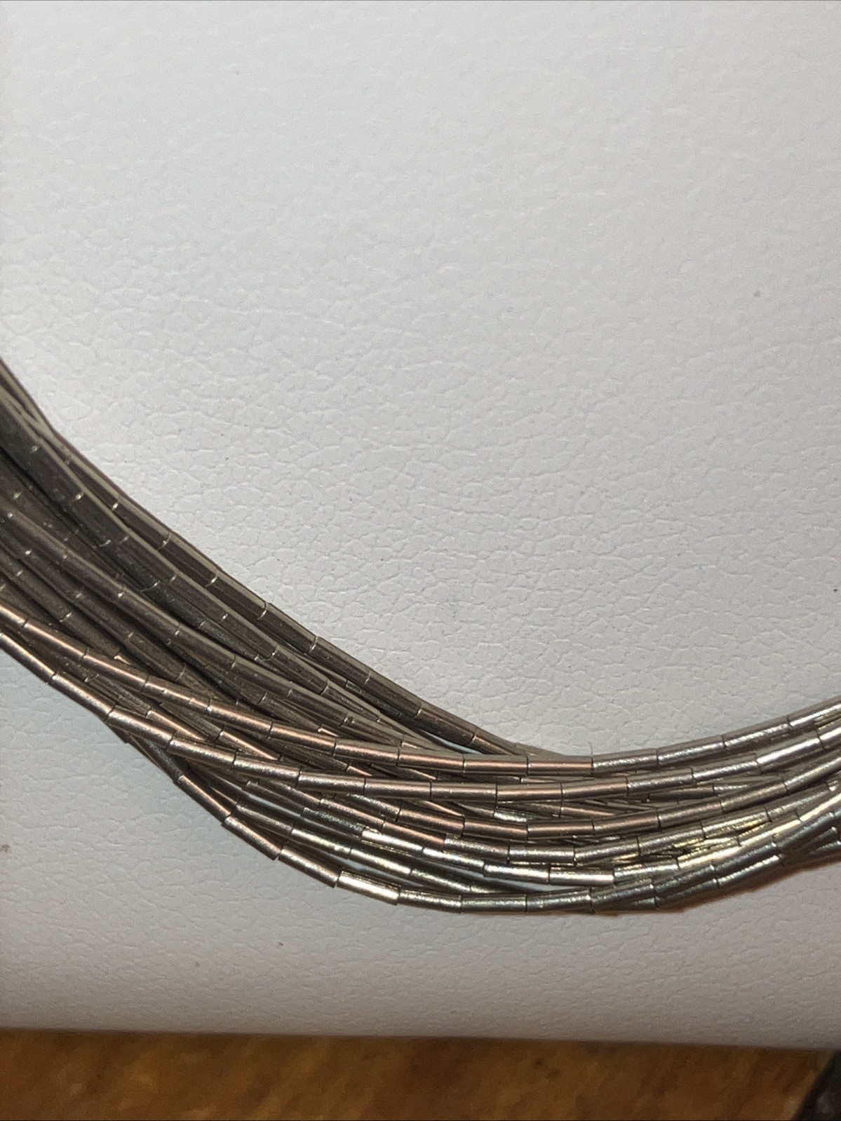 Liquid Sterling Silver 20 Strand 30” Curved Cones Cap Hook & Eye Clasp 31 Grams