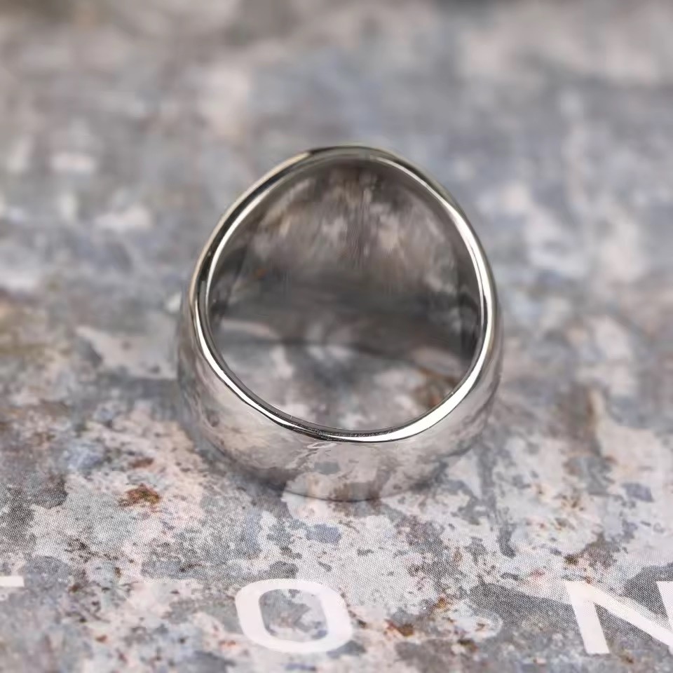 Men’s Ring High Quality 316L Stainless Steel Gold Silver Color Black Onyx Oval