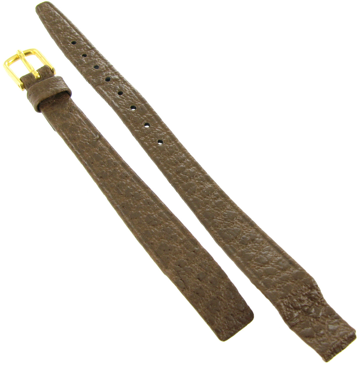 10mm Hirsch Brown Saddle Genuine Leather Unstitched Flat Open Ended Watch Band