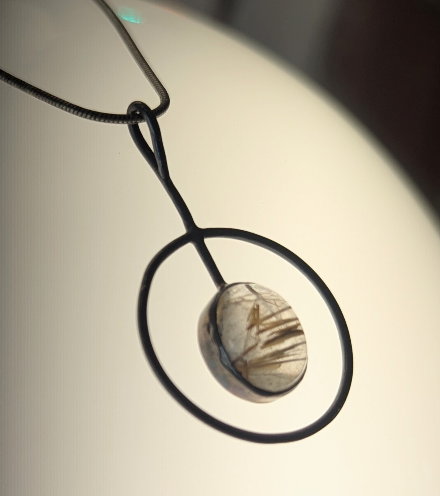 One-of-a-kind Artisan Handmade 925 Sterling Silver & Golden Rutile Quartz Stone
