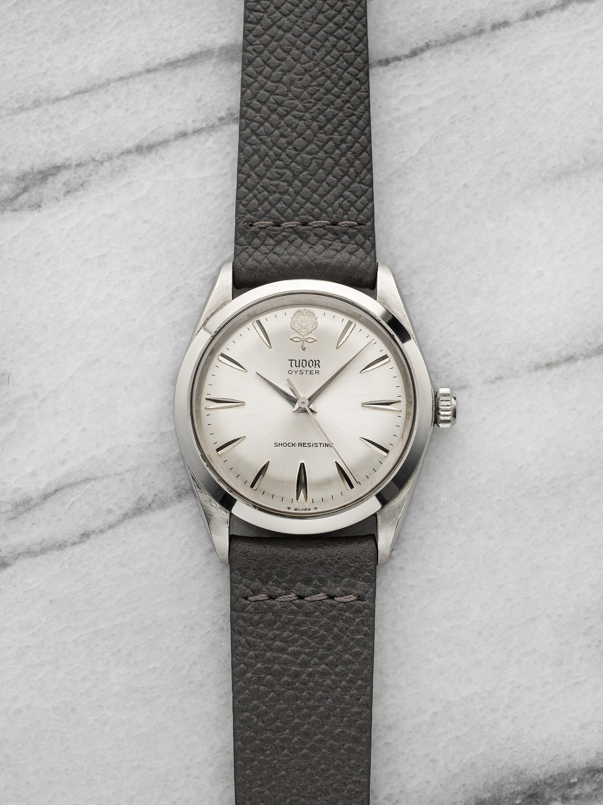 Vintage 1966 Tudor Oyster 7984 Stainless Steel Silver Sunburst Dial Manual 34mm