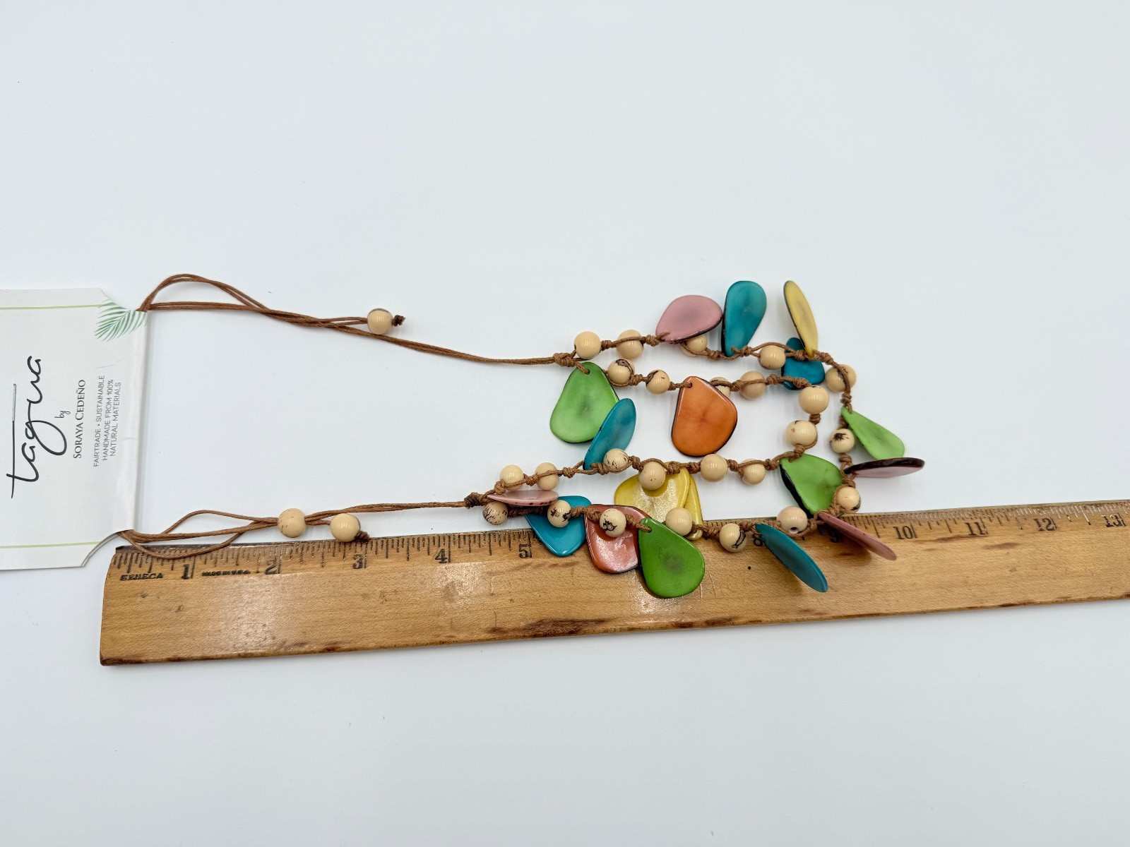 Tagua by SORAYA CEDENO Agave Necklace Multi Color Artisan New