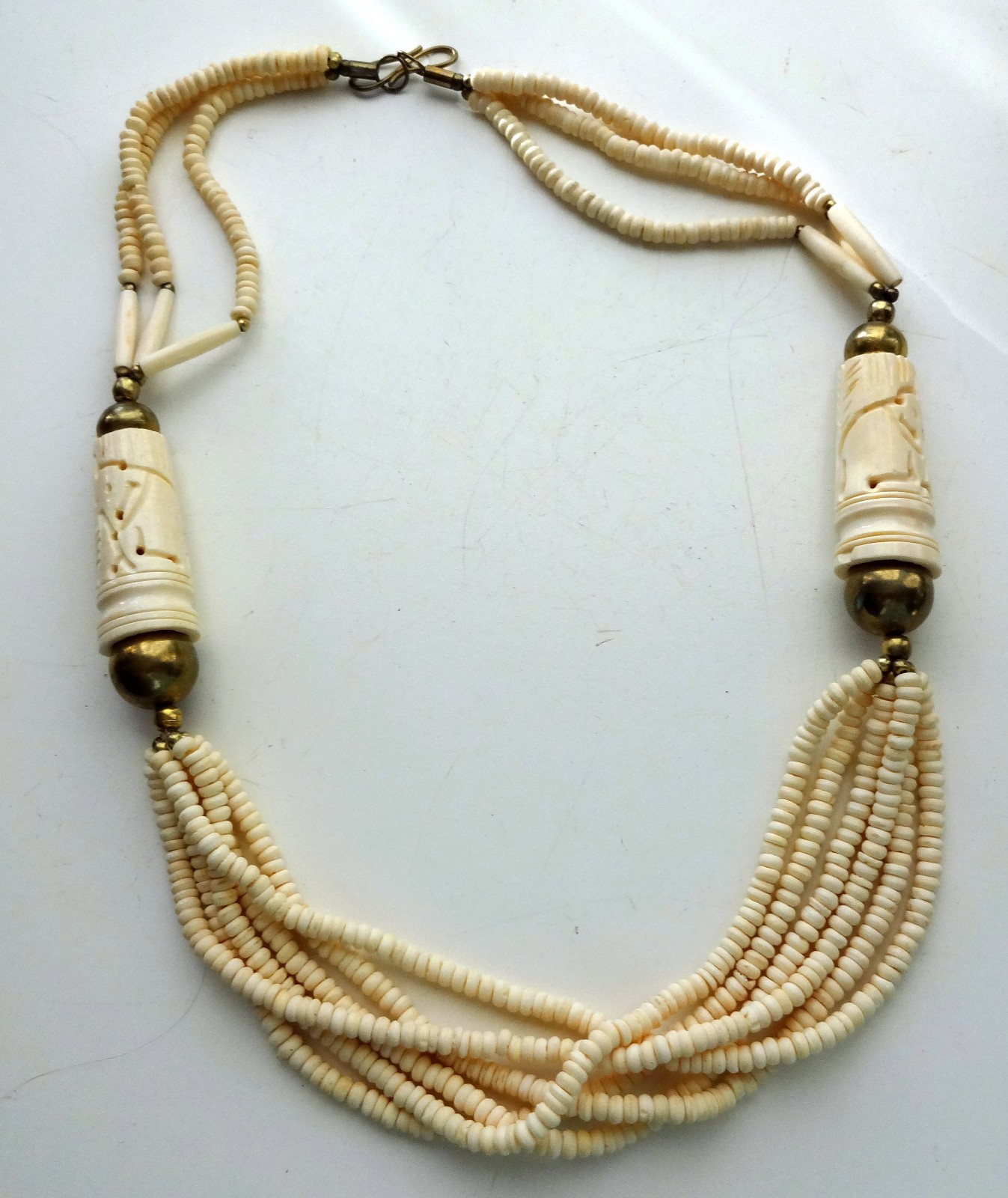 Atq African Berber Taureg Zoo Beads Statement Oval Figural Unisеx Necklace