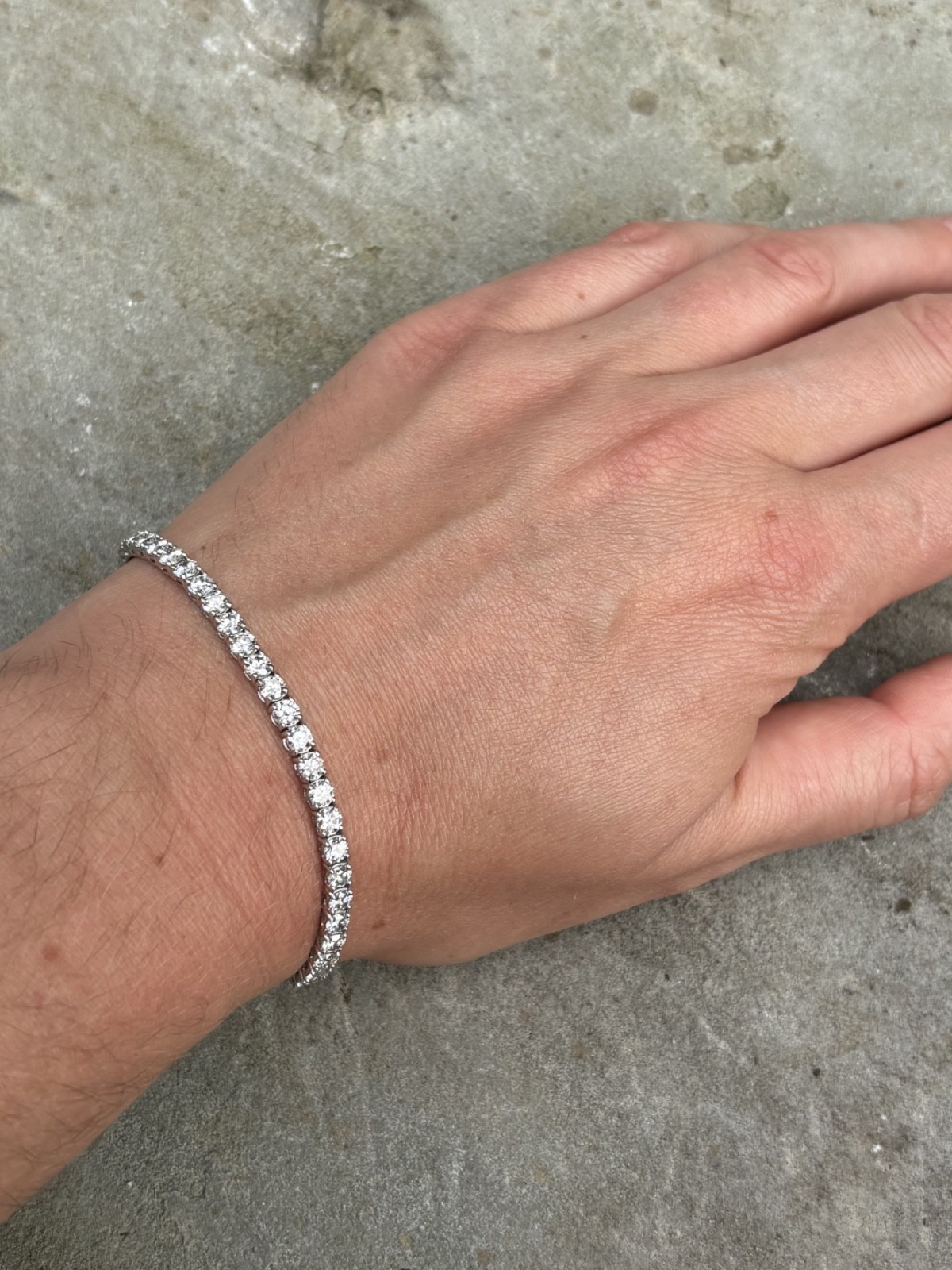 Tennis Bracelet, Lab Diamonds, 7 Carat Weight Lab Diamonds, 14 Karat White Gold