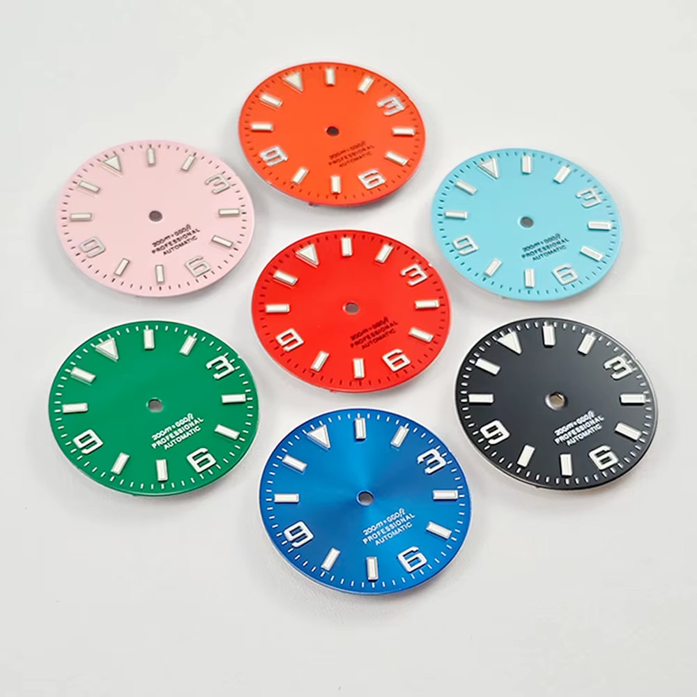 NH35 29Mm No Logo Watch Dial Fit NH35A NH36 NH38 Movement Blue Green Luminous Ro