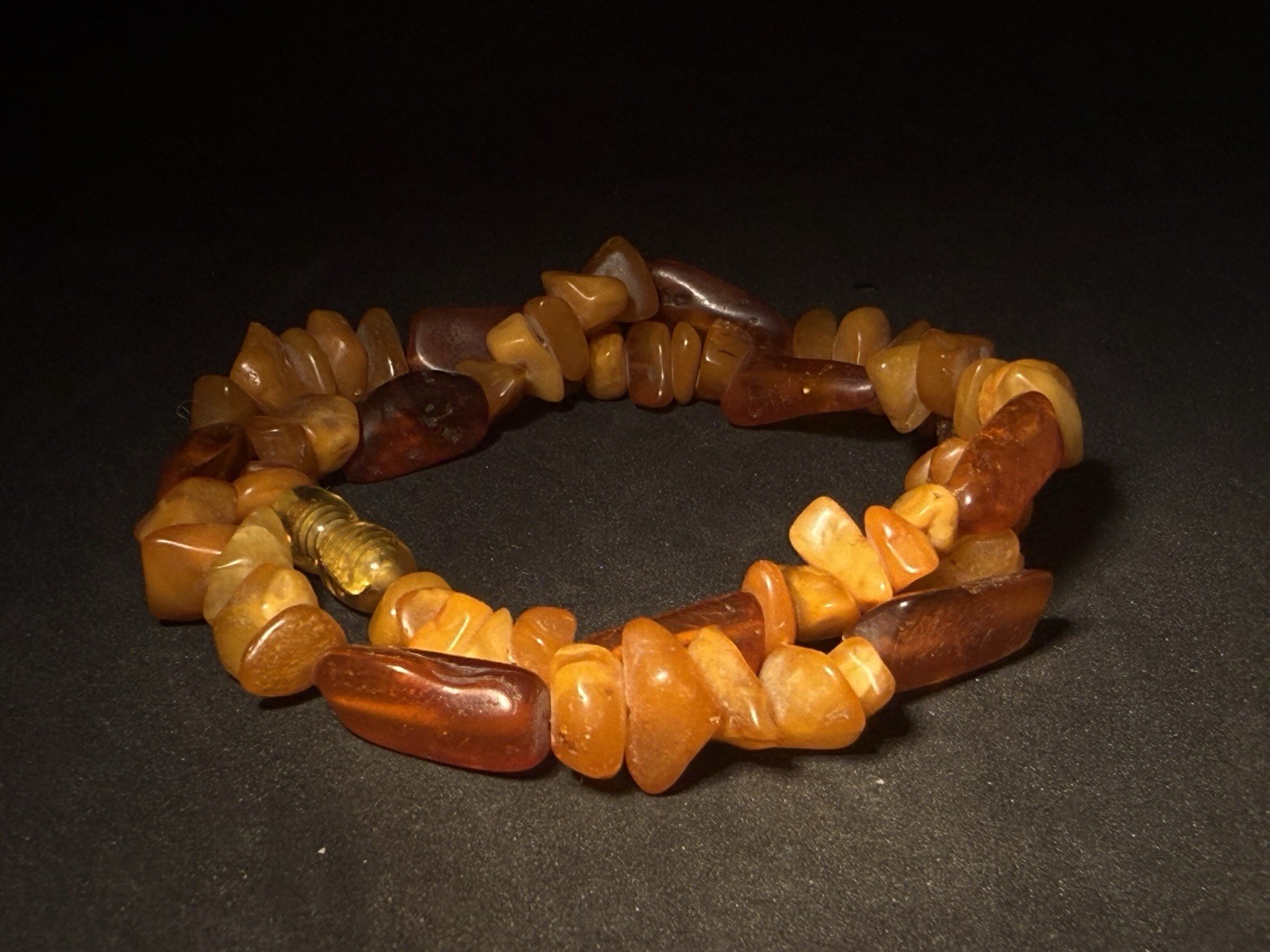NaturalBaltic Amber Necklace Uncut Slices Egg Yolk & Cognac 18” Lithuania 19.81g