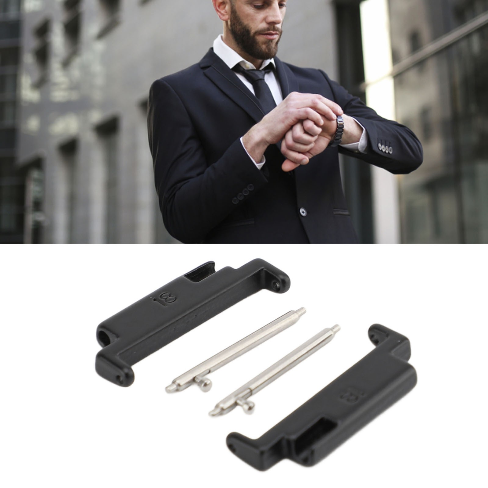 1 Pair Metal Watch Band Adapter Watch Strap Connection Adapter Stainless Steel