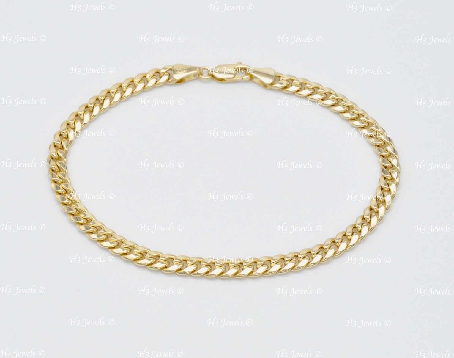Real 14k Yellow gold Hollow ultralight curb link bracelet 6.50 grams 8 inches