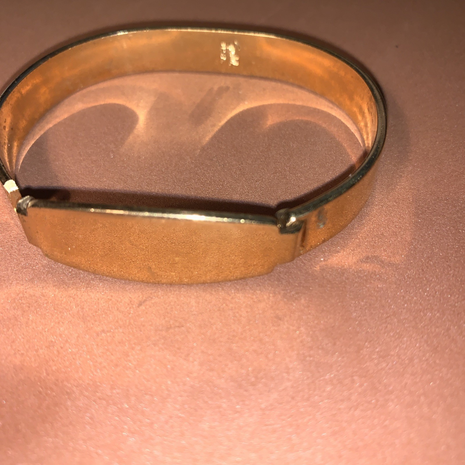 Vintage Spiedel Solid BANGLE Gold-Tone Bracelet Inside 2 1/2 inches( Opens)