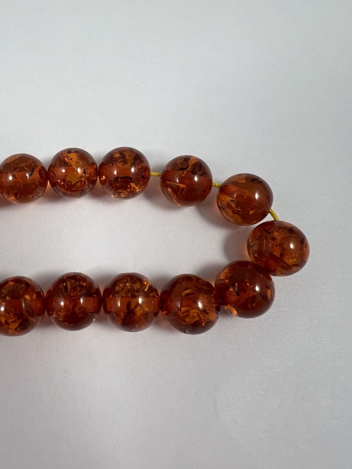 Vintage Cognac Baltic Amber Beads 10 Millimeter 27 Grams Old Stock