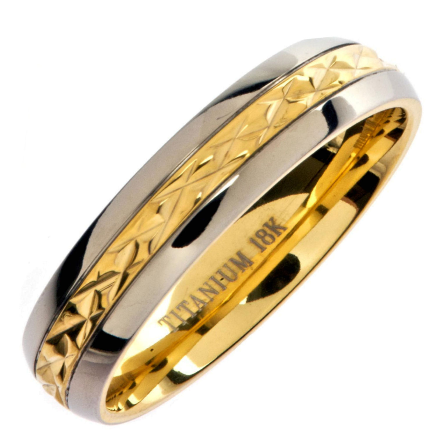 5mm or 7mm 18K Gold Plated Wedding Ring Grade 5 Titanium Band Comfort Fit Ring
