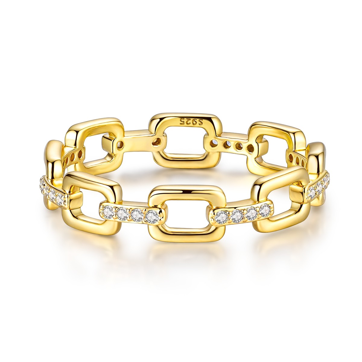 LAZA Original 925 Sterling Silver Ring CZ Link for Women Jewelry