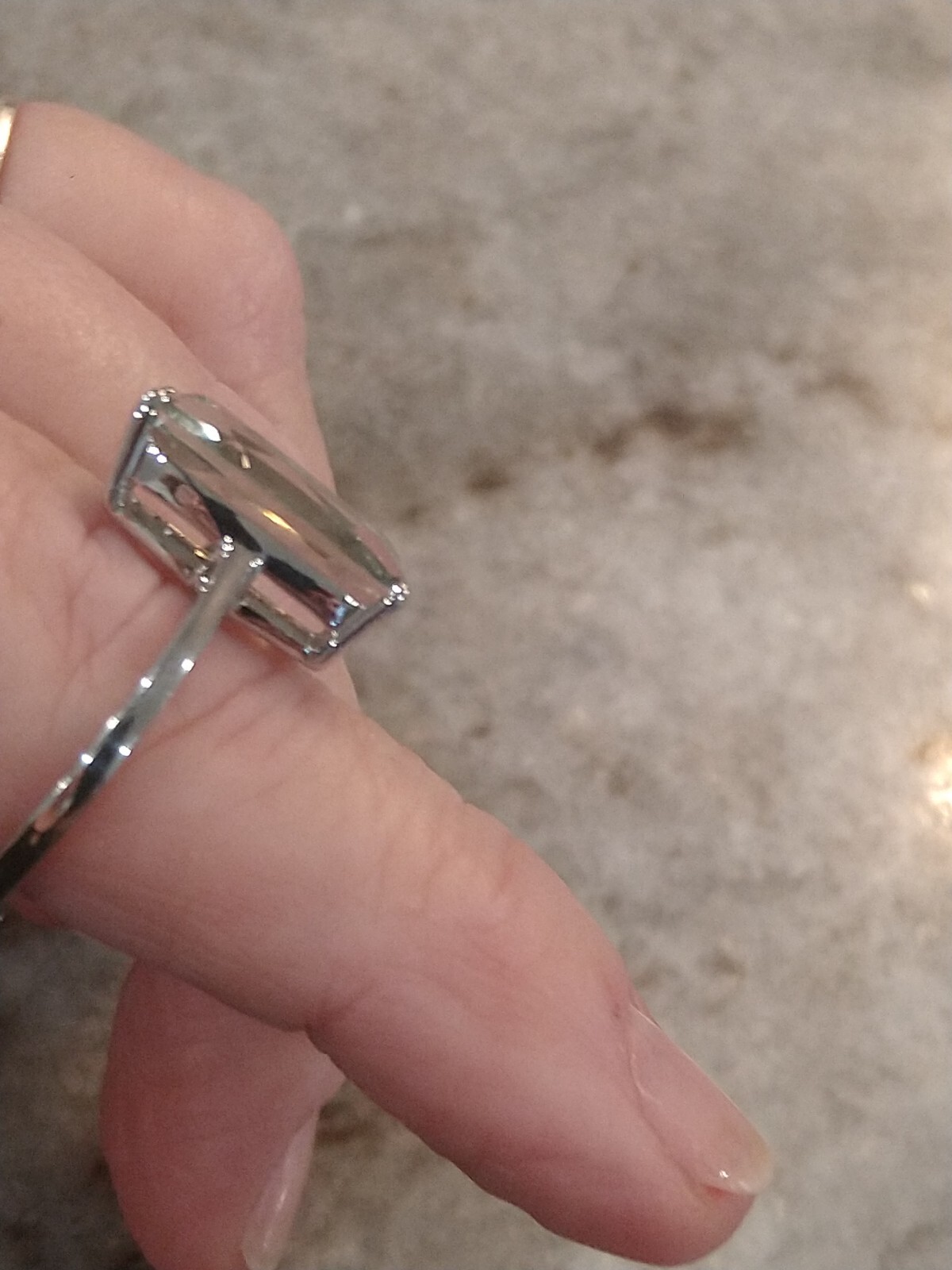 MONTEZUMA PRASIOLITE SOLITAIRE RING IN PLATINUM/SSILVER,5.05 CTS, SZ 9