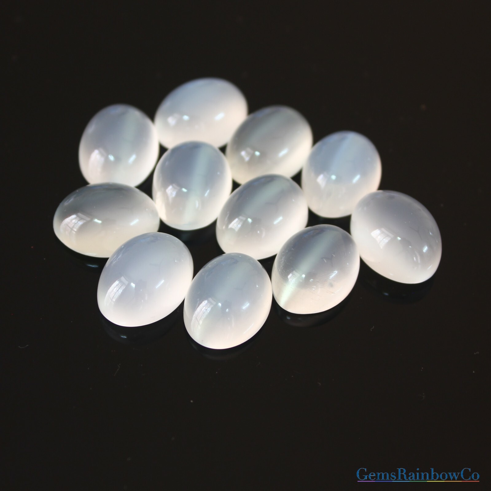 Natural White Moonstone Oval 14x10mm, 16x12mm and 18x13mm Available In Lot 2/5