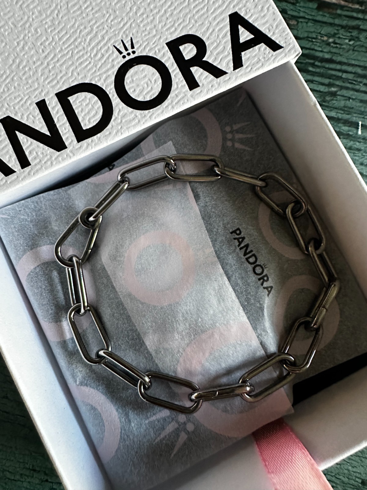 100% NEW PANDORA Me Style Ruthenium Link Chain Bracelet 549588C00 21cm~8.2 inc