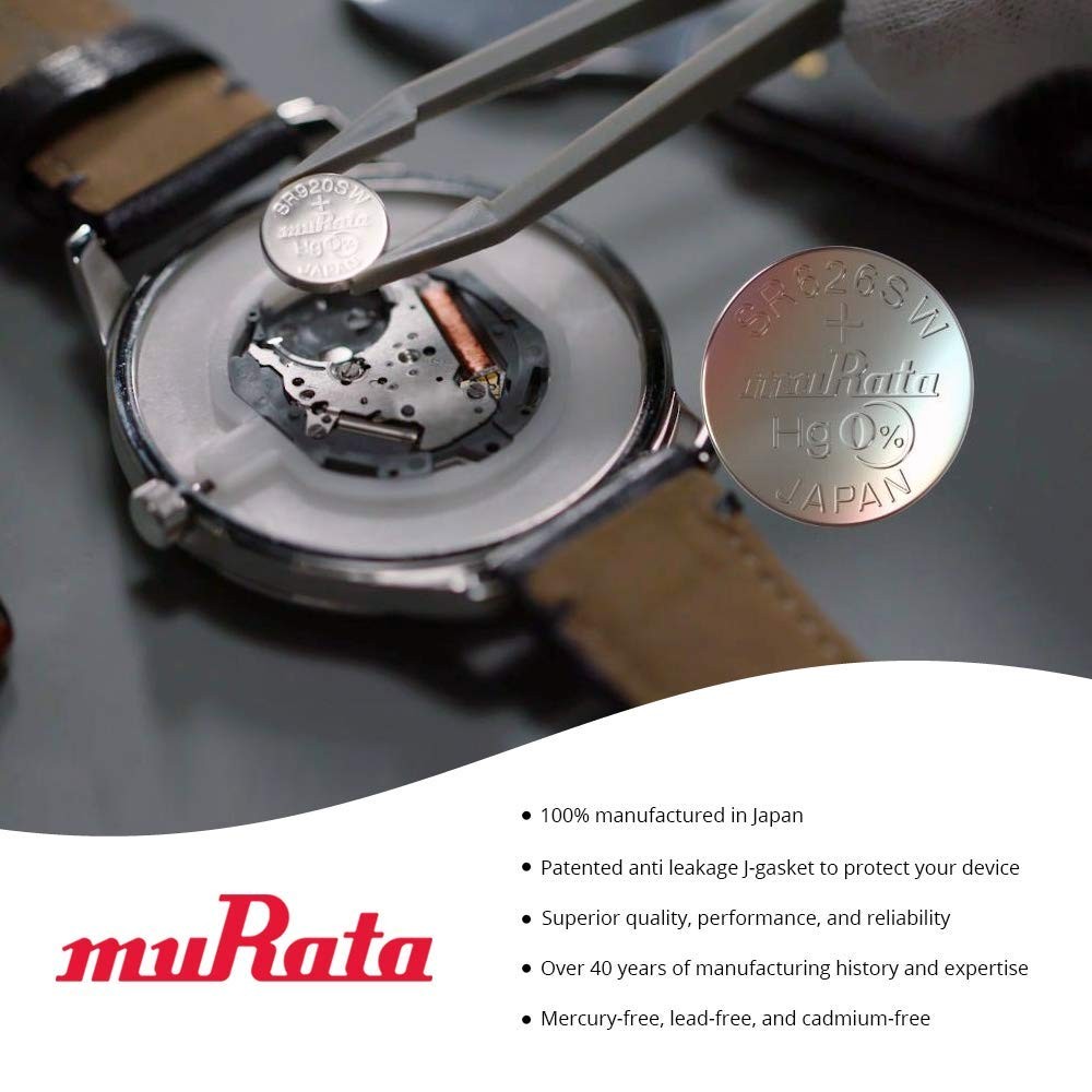 Murata 371 Battery SR920SW 1.55V Silver Oxide Watch Button Cell 100 Batteries