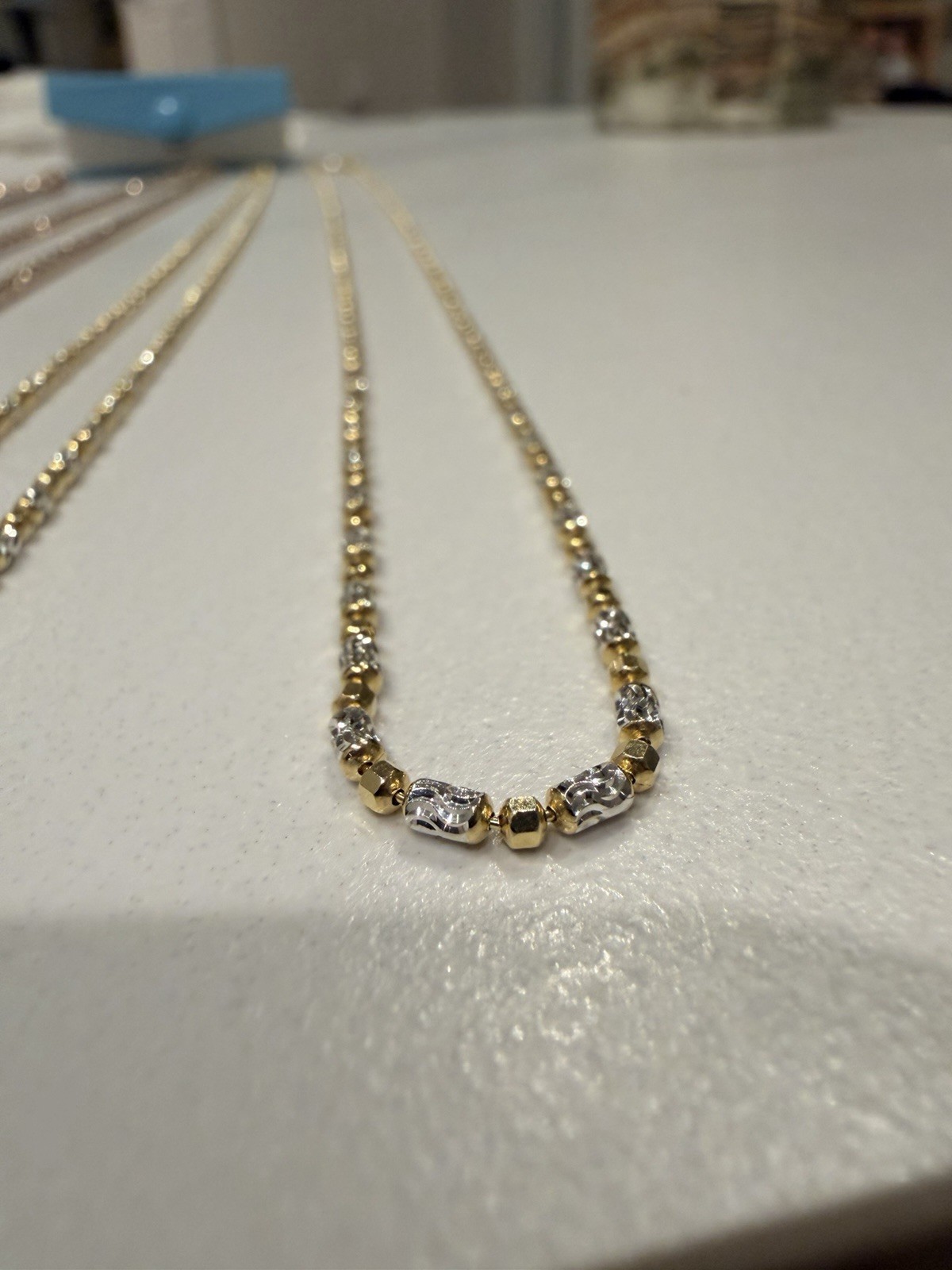 925 Made in Italy Silver – Yellow &Rose Gold Plated Lot Of 4 Chain Necklaces