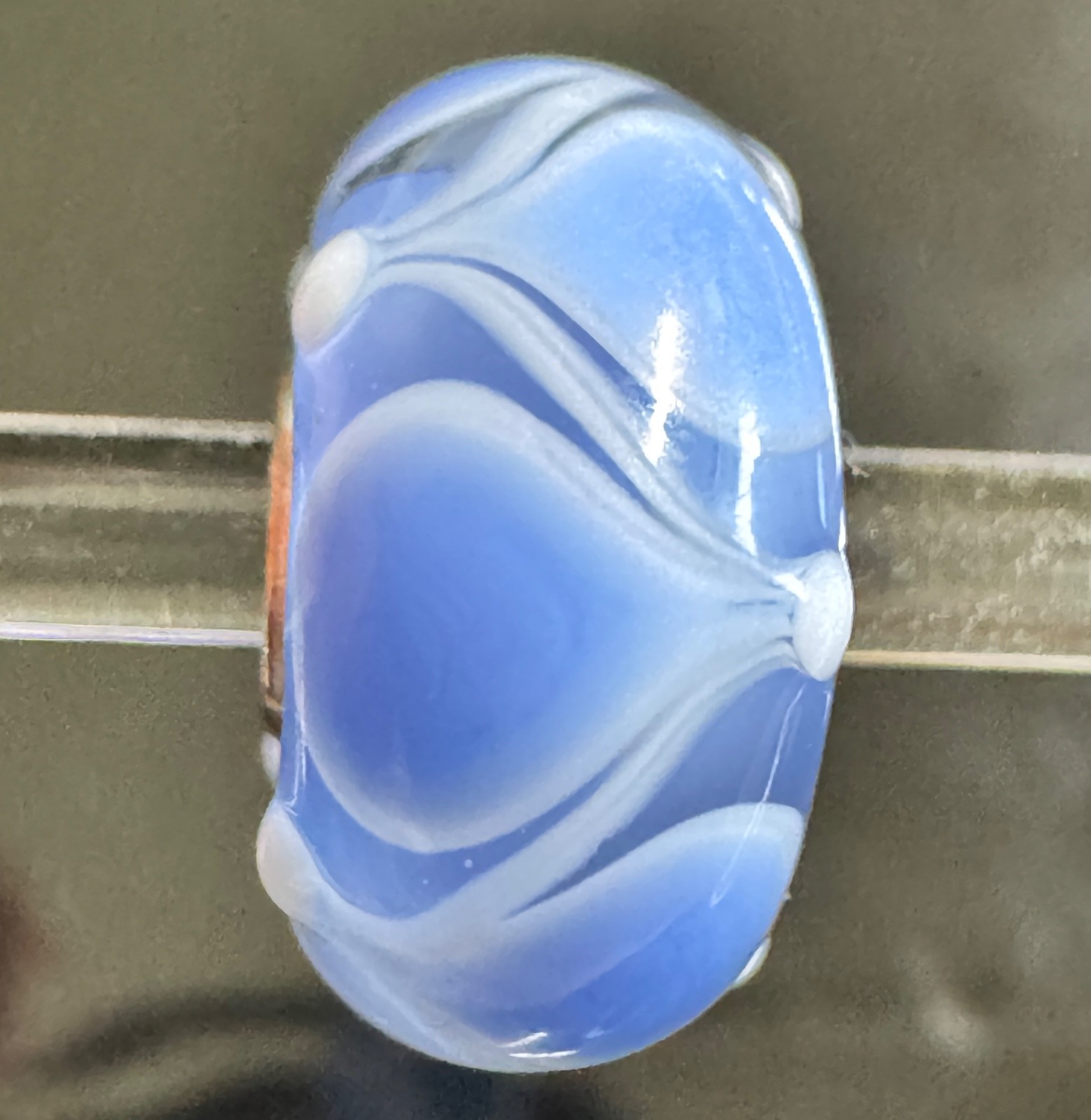 Trollbeads Light Blue Unique Beautiful Periwinkle Glass Bead
