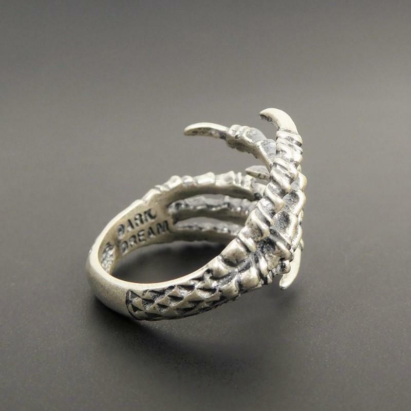 925 Sterling Silver Bird Eagle Claw Wrap Ring Adjustable Gothic Unique Men Women