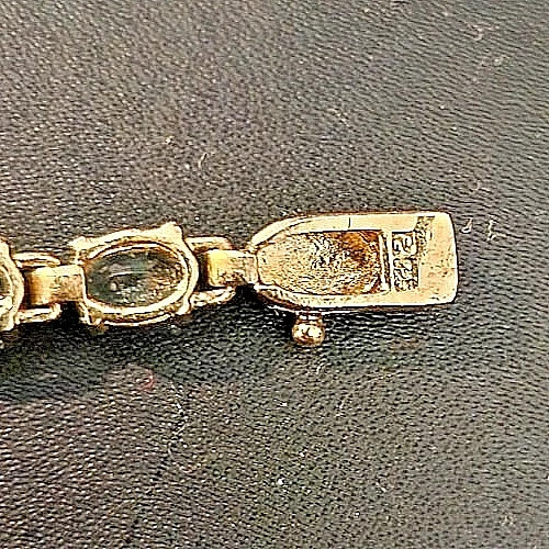 7Ct Oval Cut Lab-Created Aquamarine Women Tennis Bracelet 14K Yellow Gold Plated