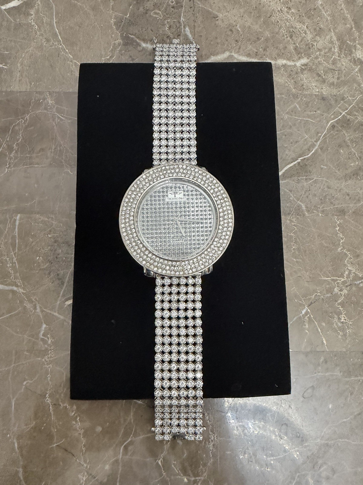 Stainless Steel Techno Pave Iced Out Men’s Watch
