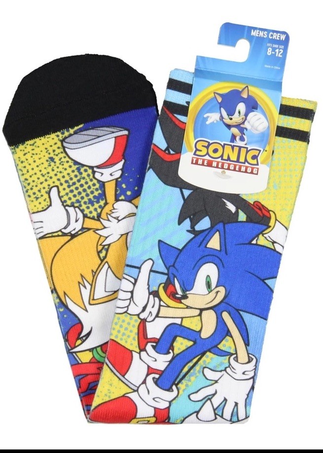Bioworld Sonic The Hedgehog Men’s Socks Character Collage One Size, V1