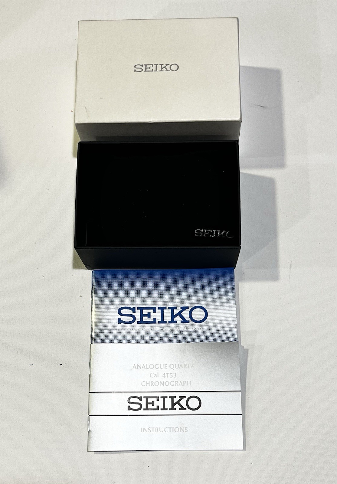 SEIKO Empty Presentation Watch Box With warranty card booklet & cal. 4T57 manual