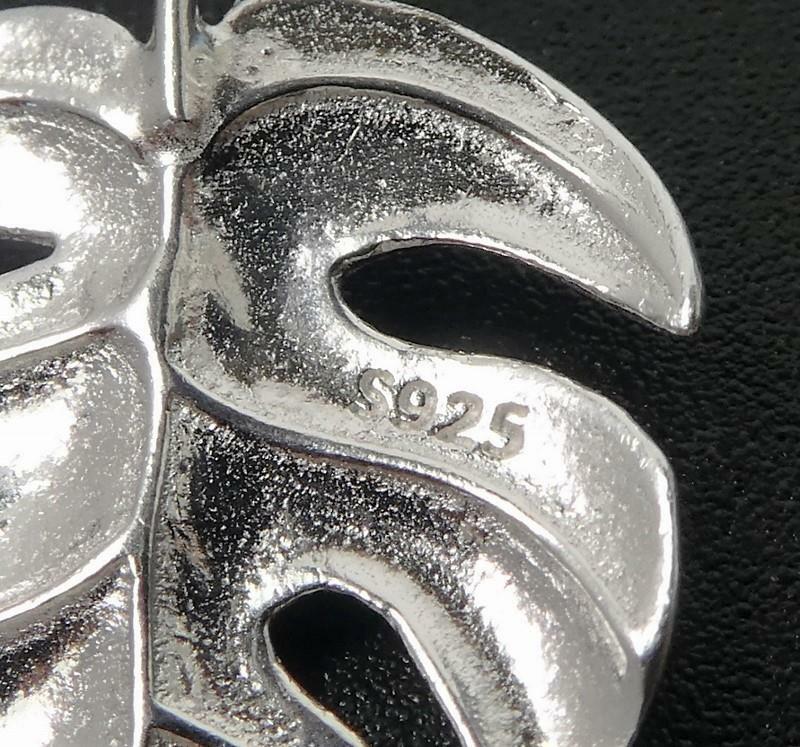 925 Sterling Silver Monstera Plant Leaf Long Drop Earrings Handmade Unique Chic