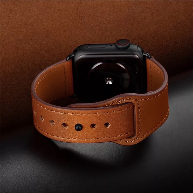 Genuine Leather Apple Watch Band For iWatch Series 8 7 6 5 4 38/40/41/42/44/45