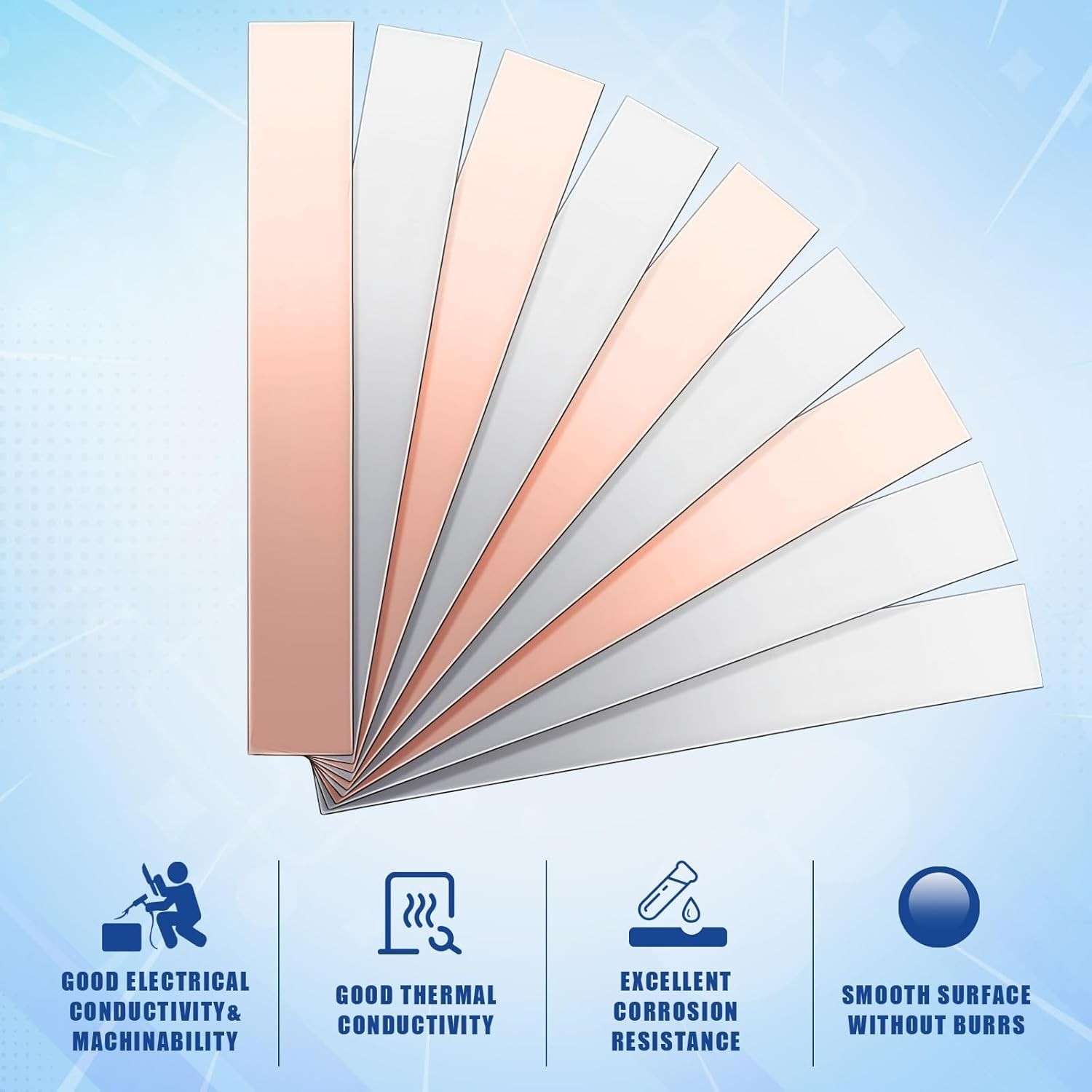 6 Pcs Pure Copper Zinc Anode Sheet 99.9% High Purity Copper Zinc Electrode St…