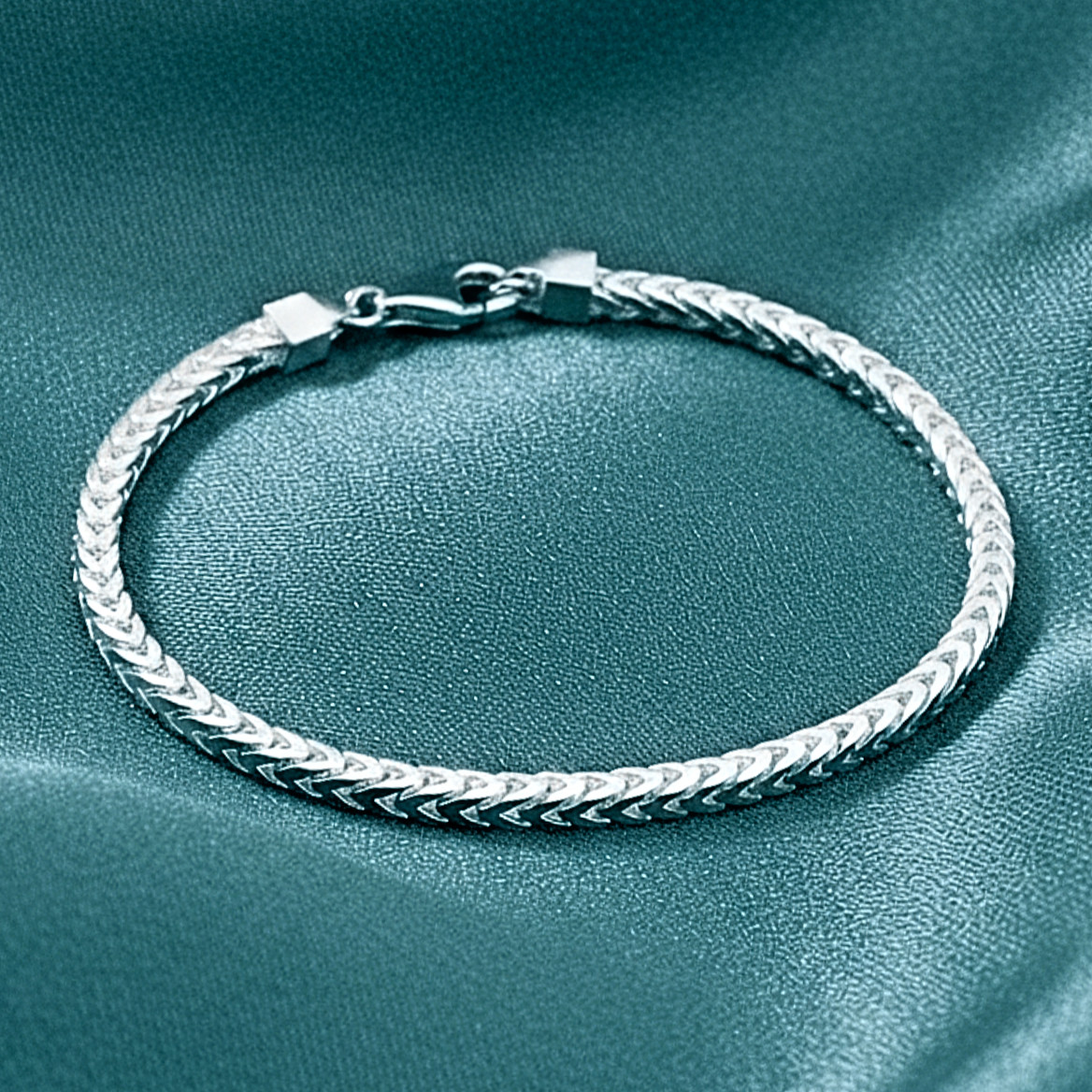 Solid 925 Sterling Silver 2mm 4mm Franco Chain Italian Bracelet 7.5″ 8″