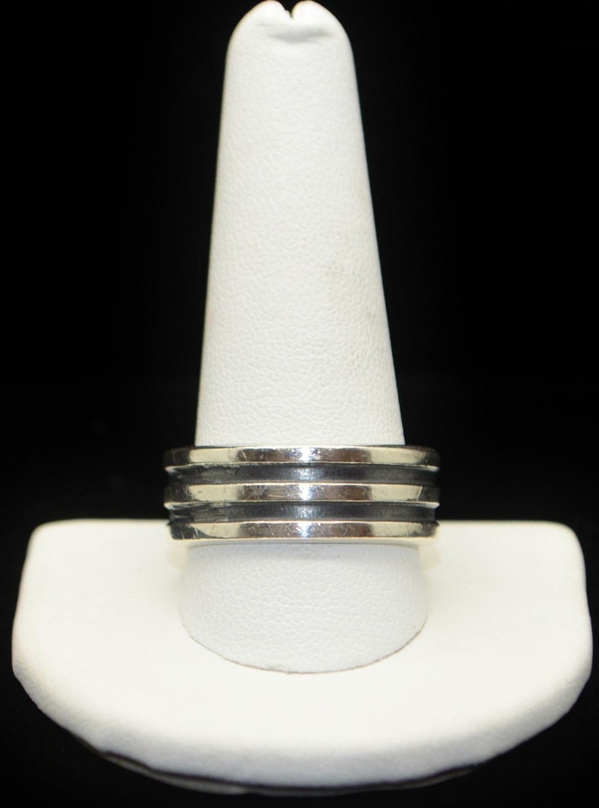 Sterling Silver Line Details Large Band Ring SZ 13.0 #FMH538