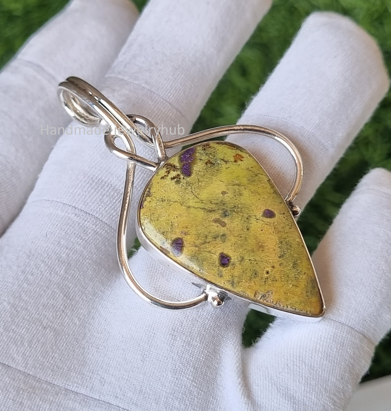 Cute Atlantisite Gemstone 925 Sterling Silver Handmade Astounding Pendant PG3638
