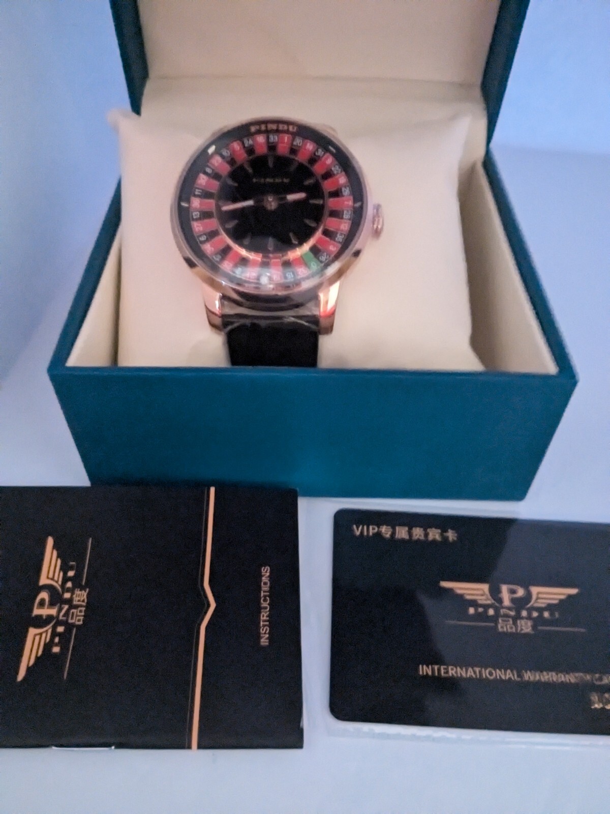 2024 PINDU Luxury Men’s Automatic Watch 5ATM Casino Tourbillon Rotating Roulette