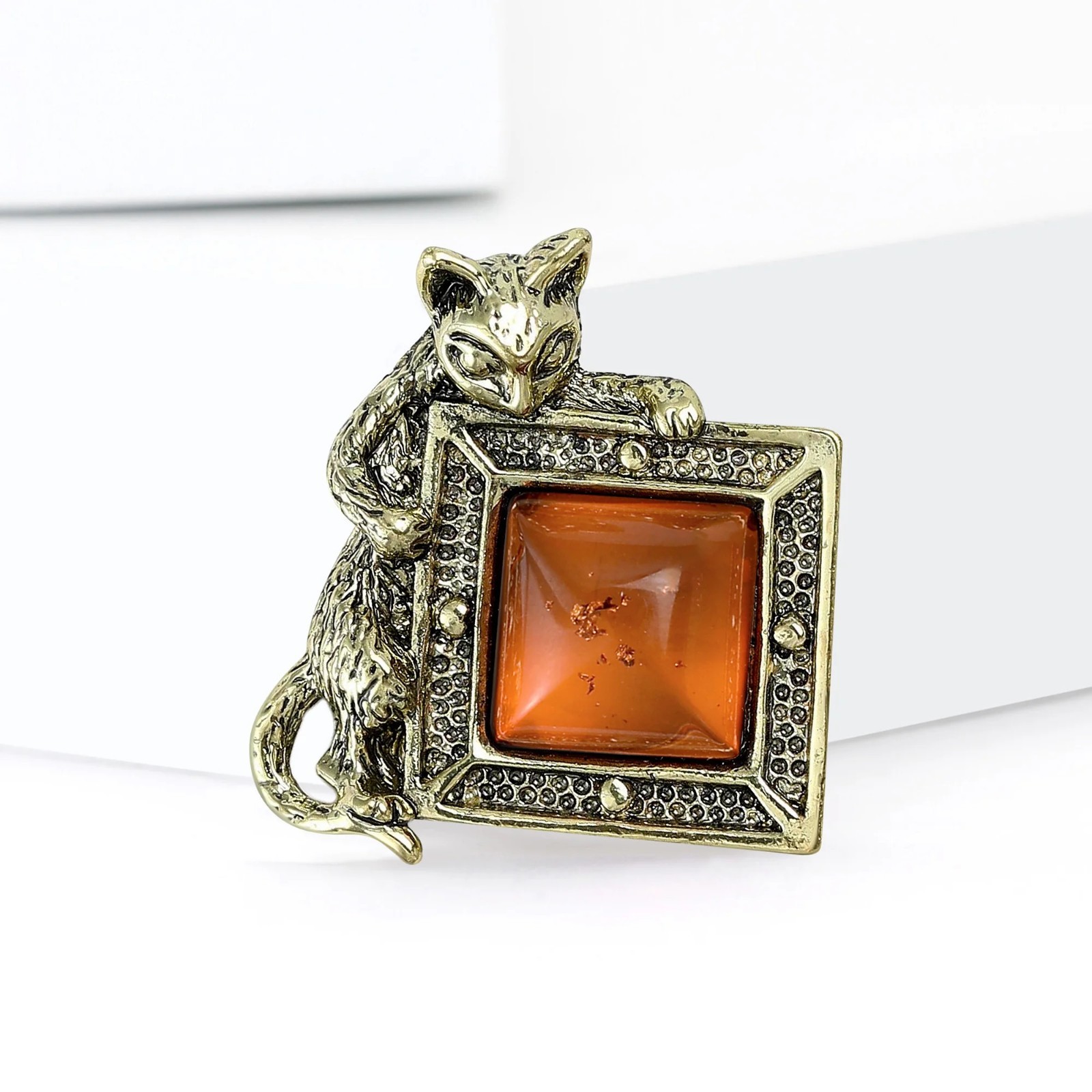 Classic Rhinestone Cat Brooches for Women Unisex Animal Pin Kitten Lapel Pins