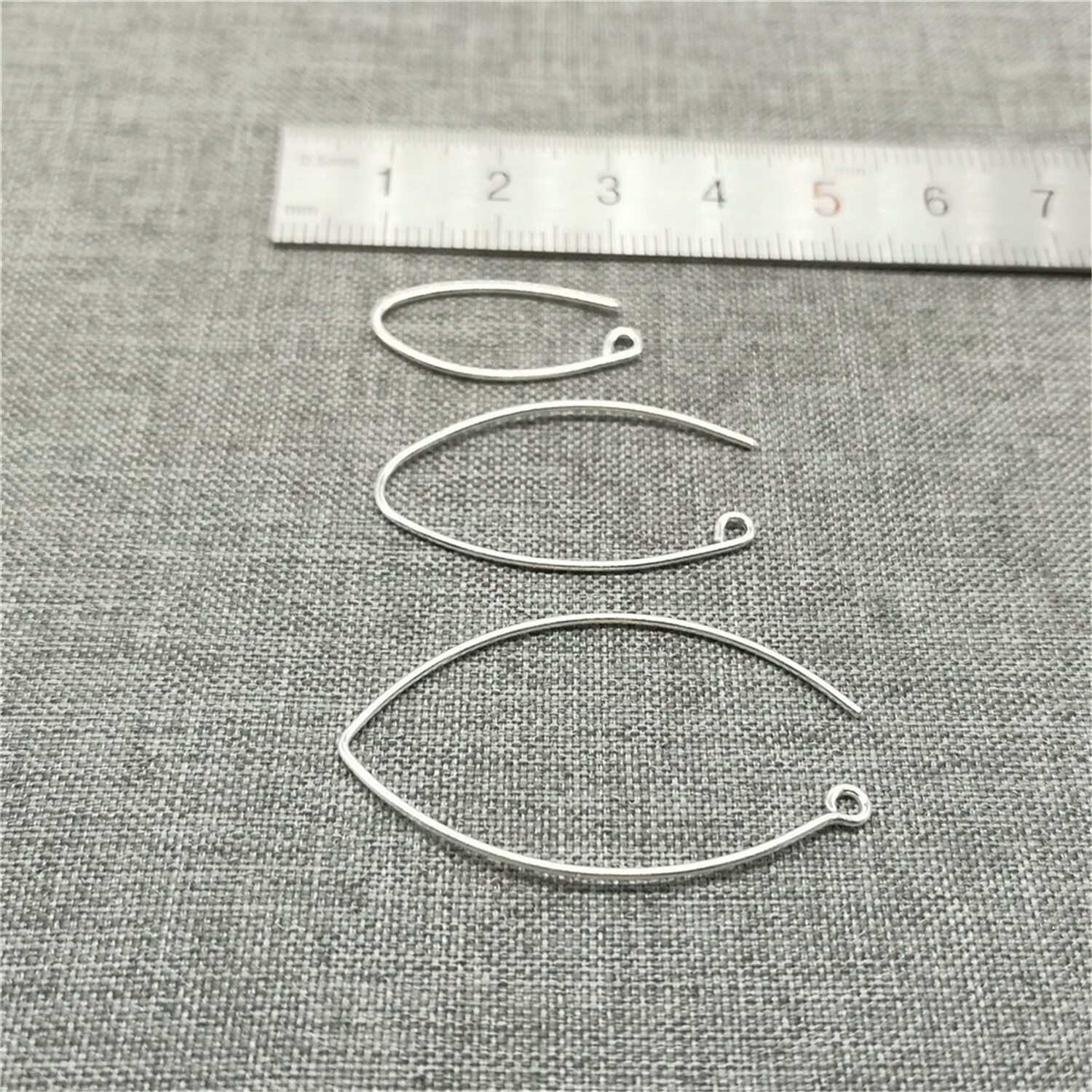 4 Pairs of 925 Sterling Silver V Shape Earring Ear Wire Hooks for Jewelry Making