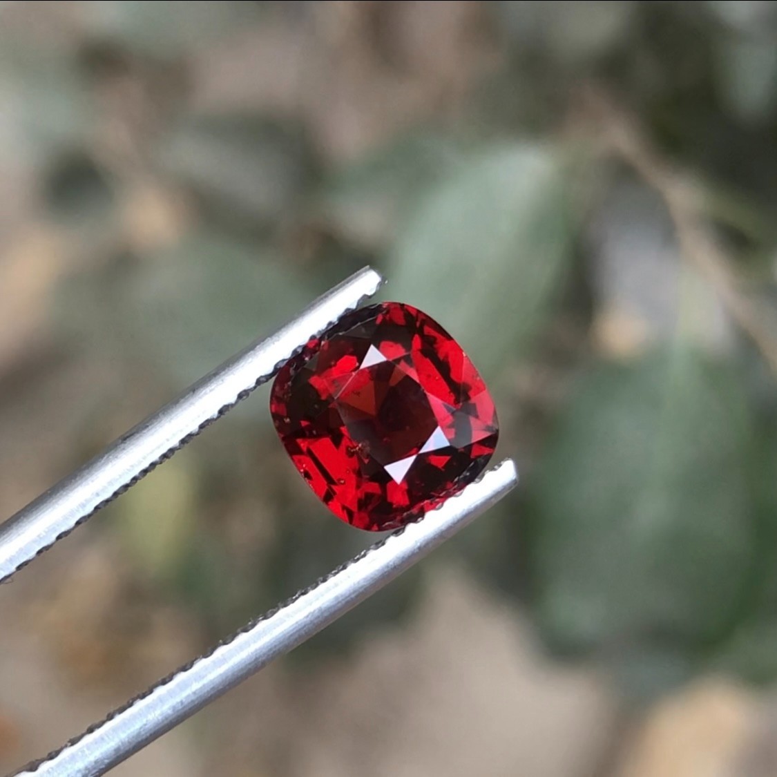 1.95 Ct Natural Red Spinel Cushion Cut From Burma, Certified Gemstone No Heat