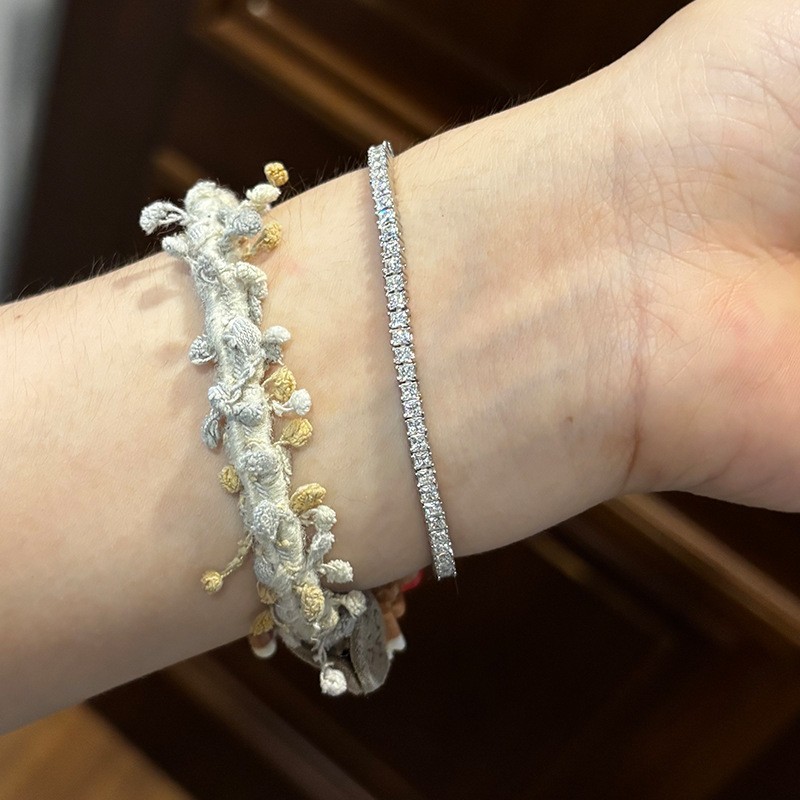 2-5MM Full Princess Cut Moissanite Tennis Bracelet 925 Sterling Silver Chain